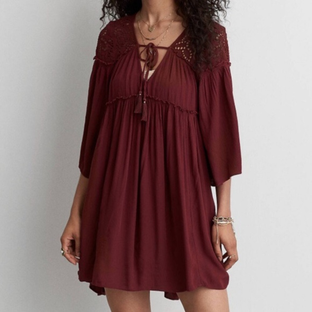 AE Flowy Maroon Dress
